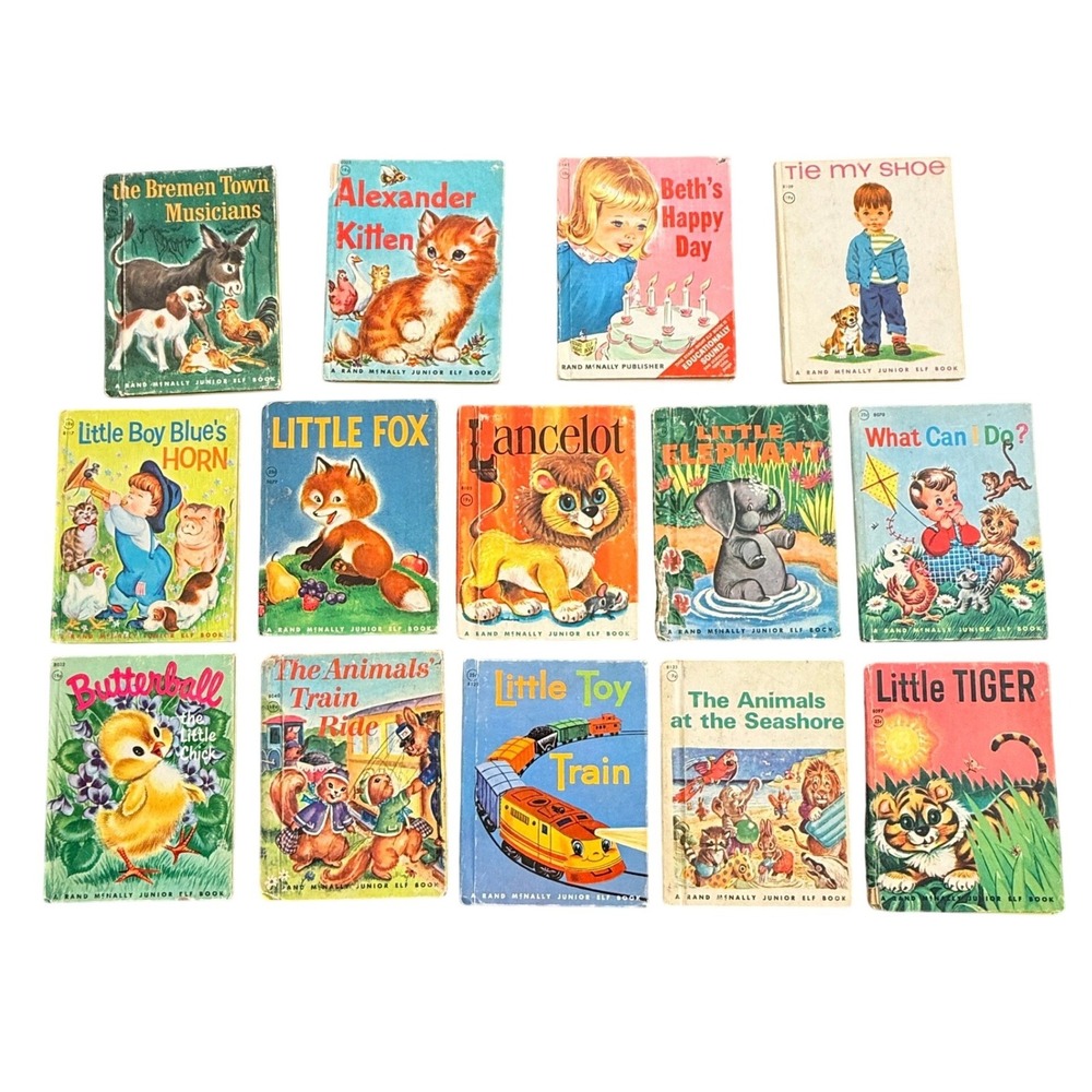 40 Vintage Little Golden Books Rand McNally Junior Elf Books Children's Lot